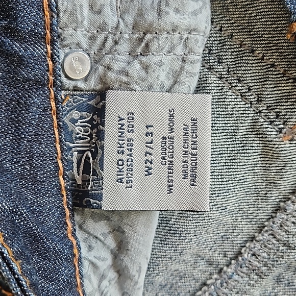 Silver Jeans AIKO Skinny in Dark Wash Blue Denim, Size 27 - Picture 8 of 16